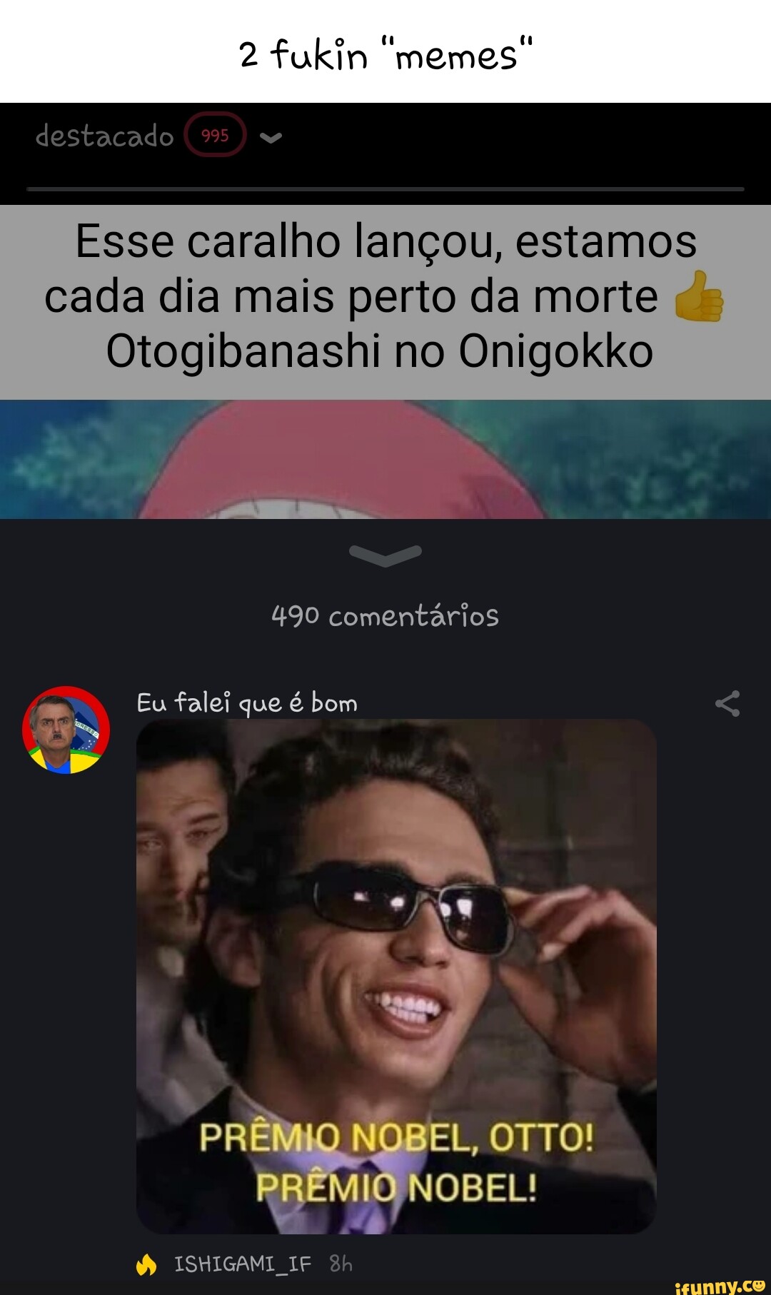 Oi pessoal, só vim aqui divulgar o manga que o Hirako 689 estava fazendo já  tem seu primeiro capítulo lançado no perfil dele. Vão dar uma força lá -  iFunny Brazil