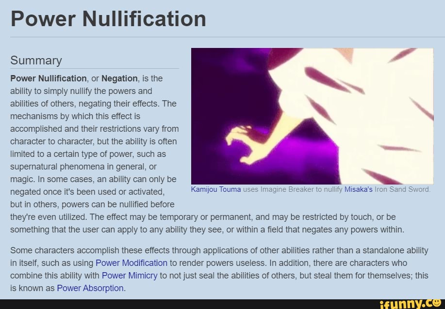 Power Nullification, How Strong Is Wiki