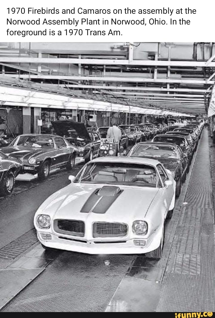 1970 Firebirds and Camaros on the assembly at the Norwood Assembly