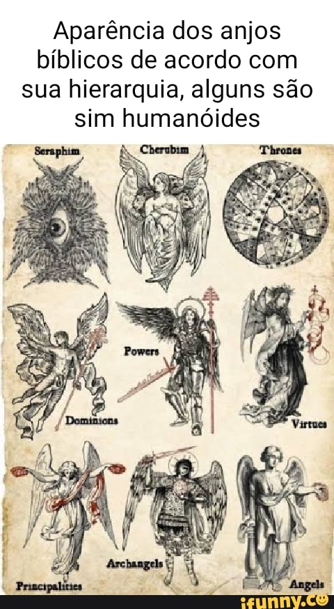 aparência dos anjos bíblicos de acordo com sua hierarquia alguns são