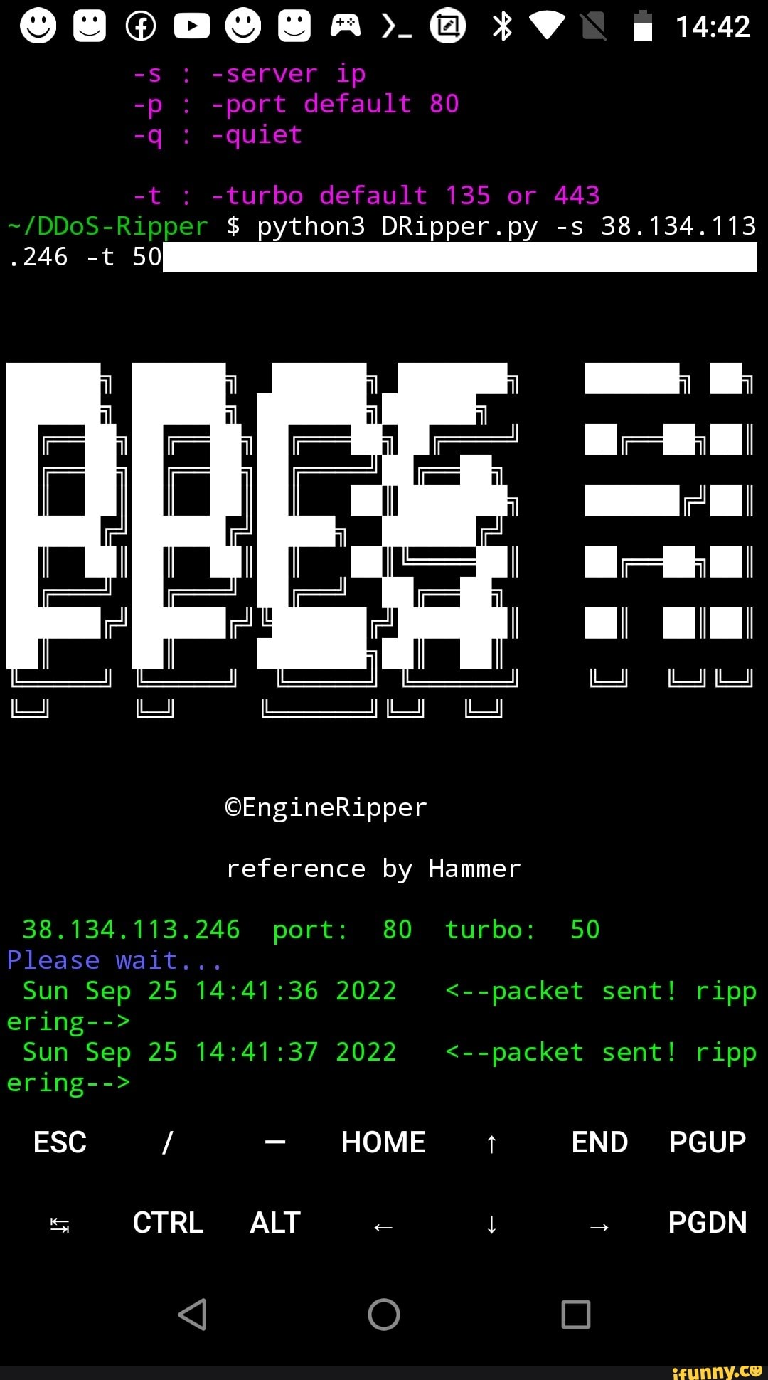 -S : -server ip -p : -port default 80 -q : -quiet 1442 -t : -turbo ...