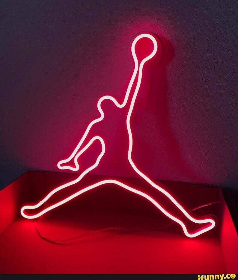 Made this Neon Air Jordan led light what do you think iFunny