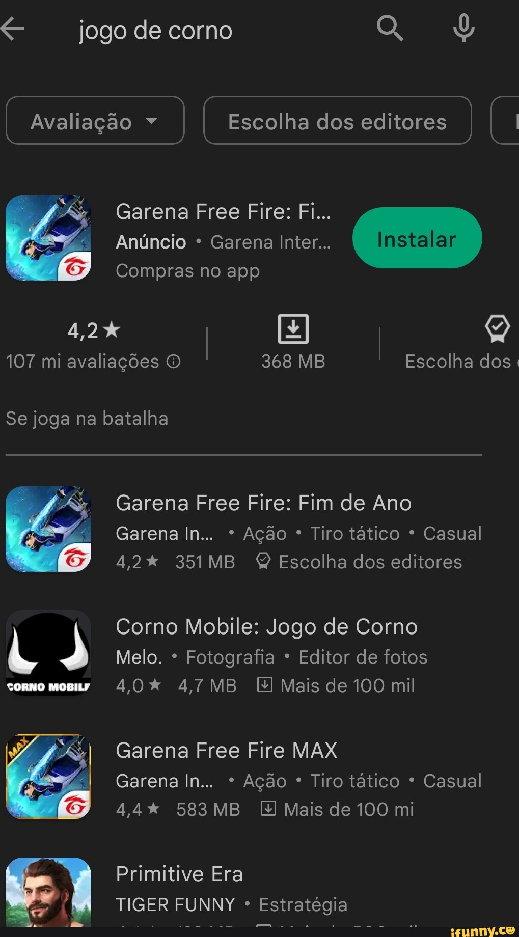 & jogo de corno I I Avaliação I Escolha dos editores I I I I I Garena Free  Fire: Fi... Anúncio