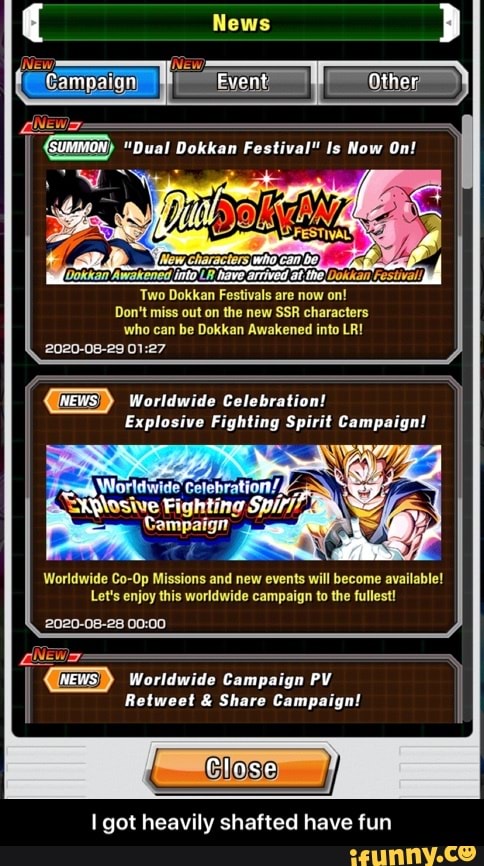 Dual Dokkan Festival is NOW ON!, News