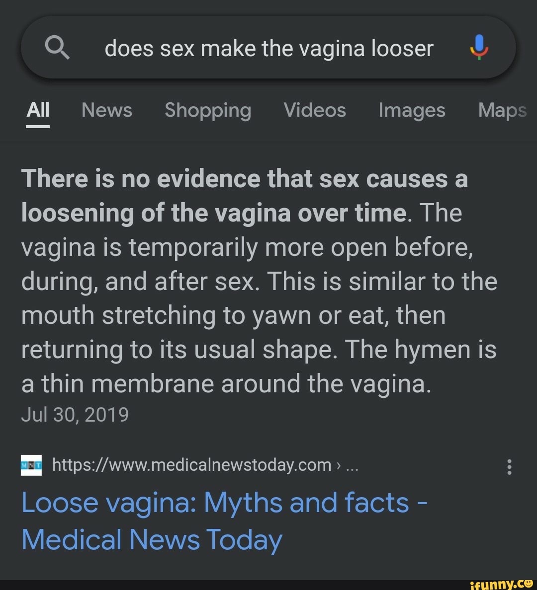 Q. does sex make the vagina looser All News Shopping Videos Images Map  There is no