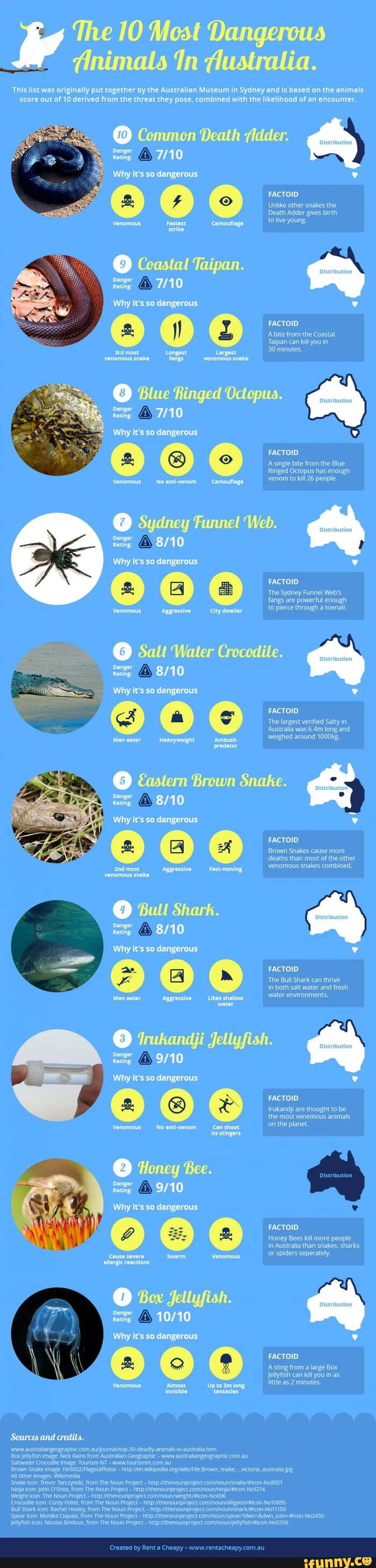 The 10 Most Dangercus Animals flustralia. This list was originally put