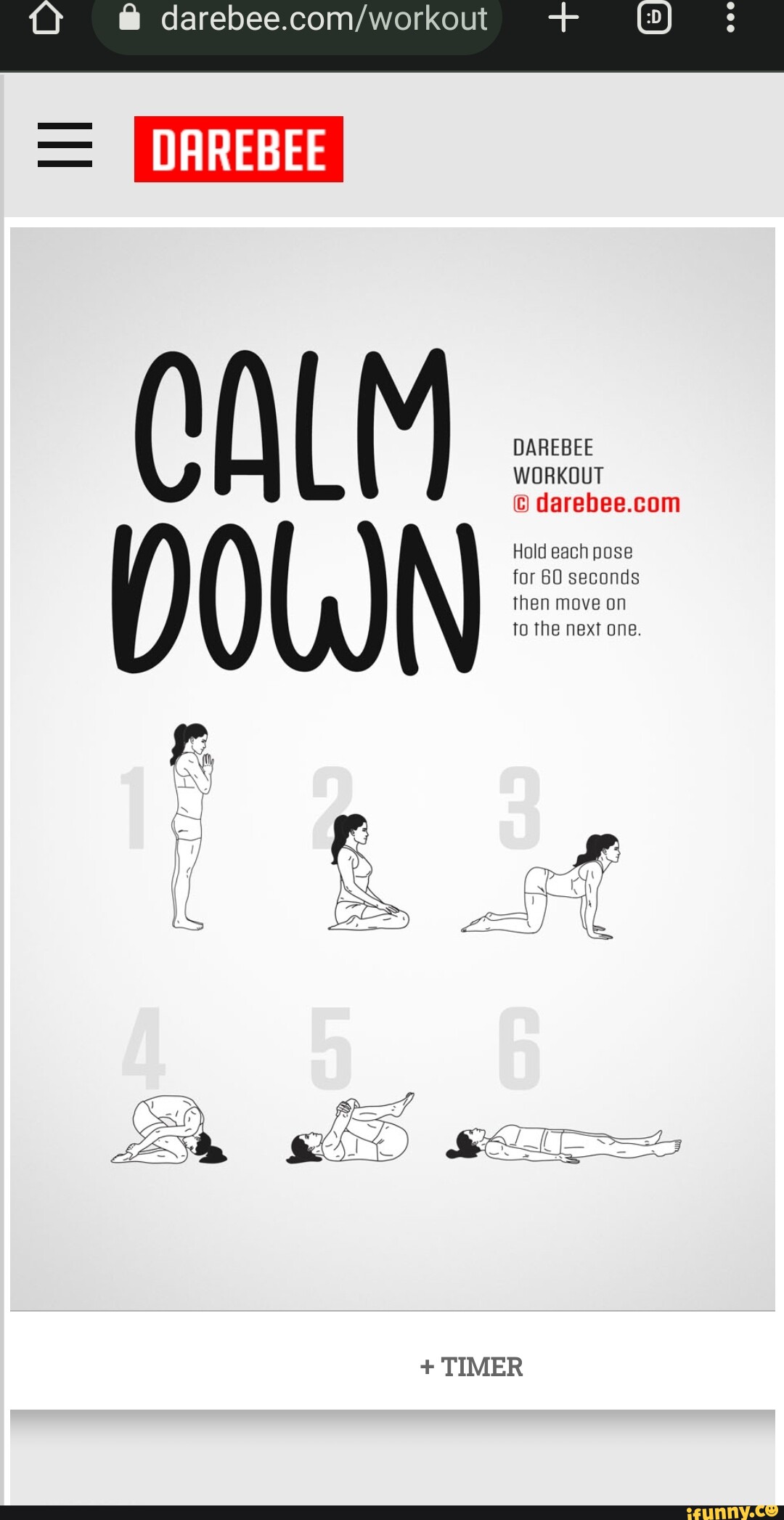 DAREBEE DAREBEE WORKOUT Hold each pose for 60 seconds then move on