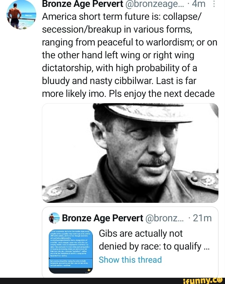 Bronze Age Pervert bronzeage... America short term future is collapse