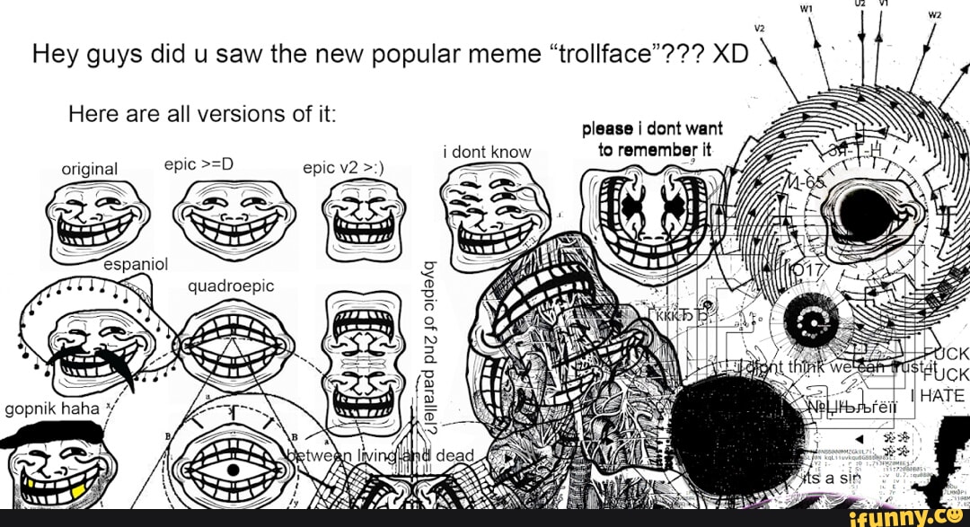 Trollface, a trademarked meme ‣ Fameable
