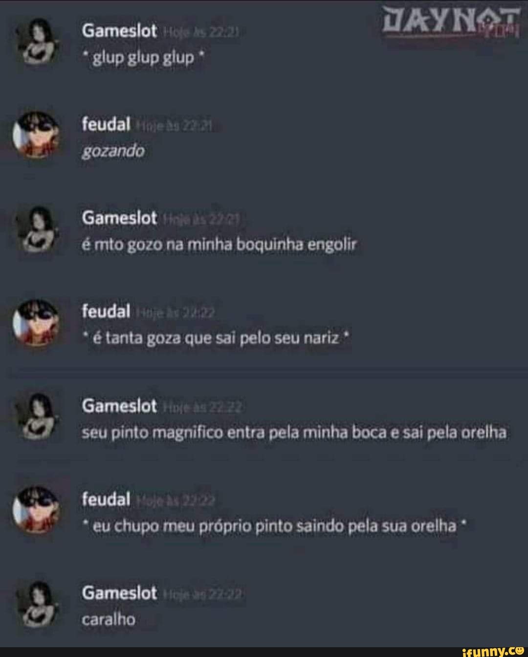 Gameslot DAYNOT glup glup glup feudal gozando Gameslot é milo gozo na minha  boquinha engolir feudal