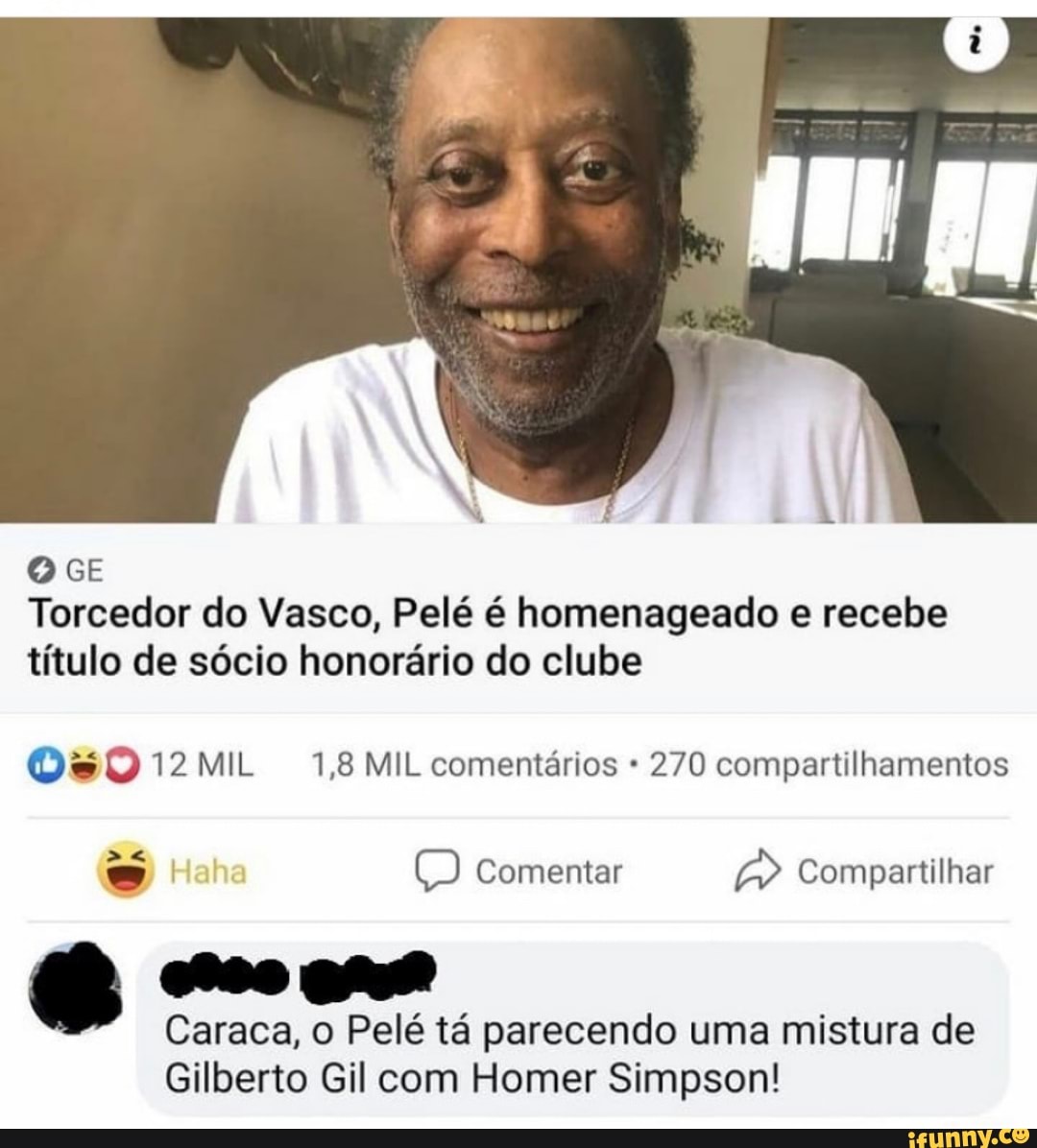 Vasco oferece título de sócio honorário a Pelé: Se declara