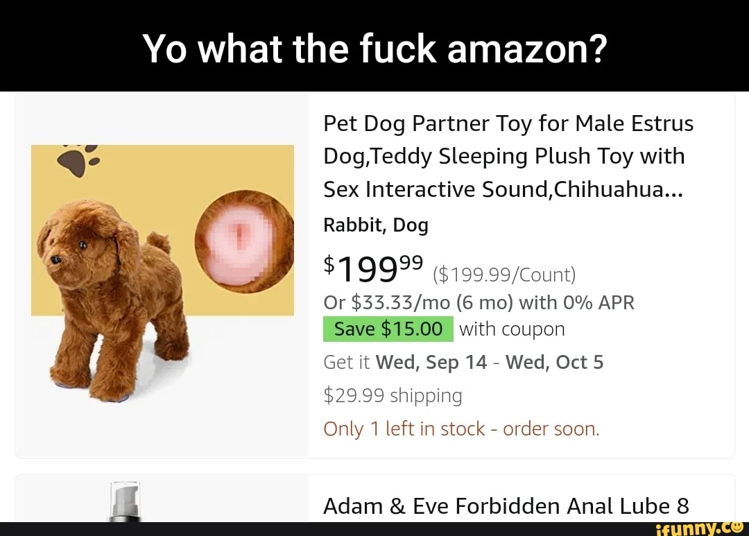 Yo what the fuck amazon? Pet Dog Partner Toy for Male Estrus Dog, Teddy  Sleeping Plush