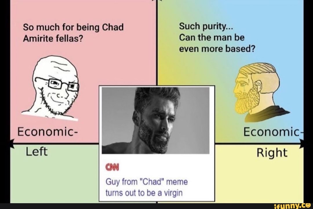 Guy from Chad meme turns out to be a virgin - iFunny Brazil