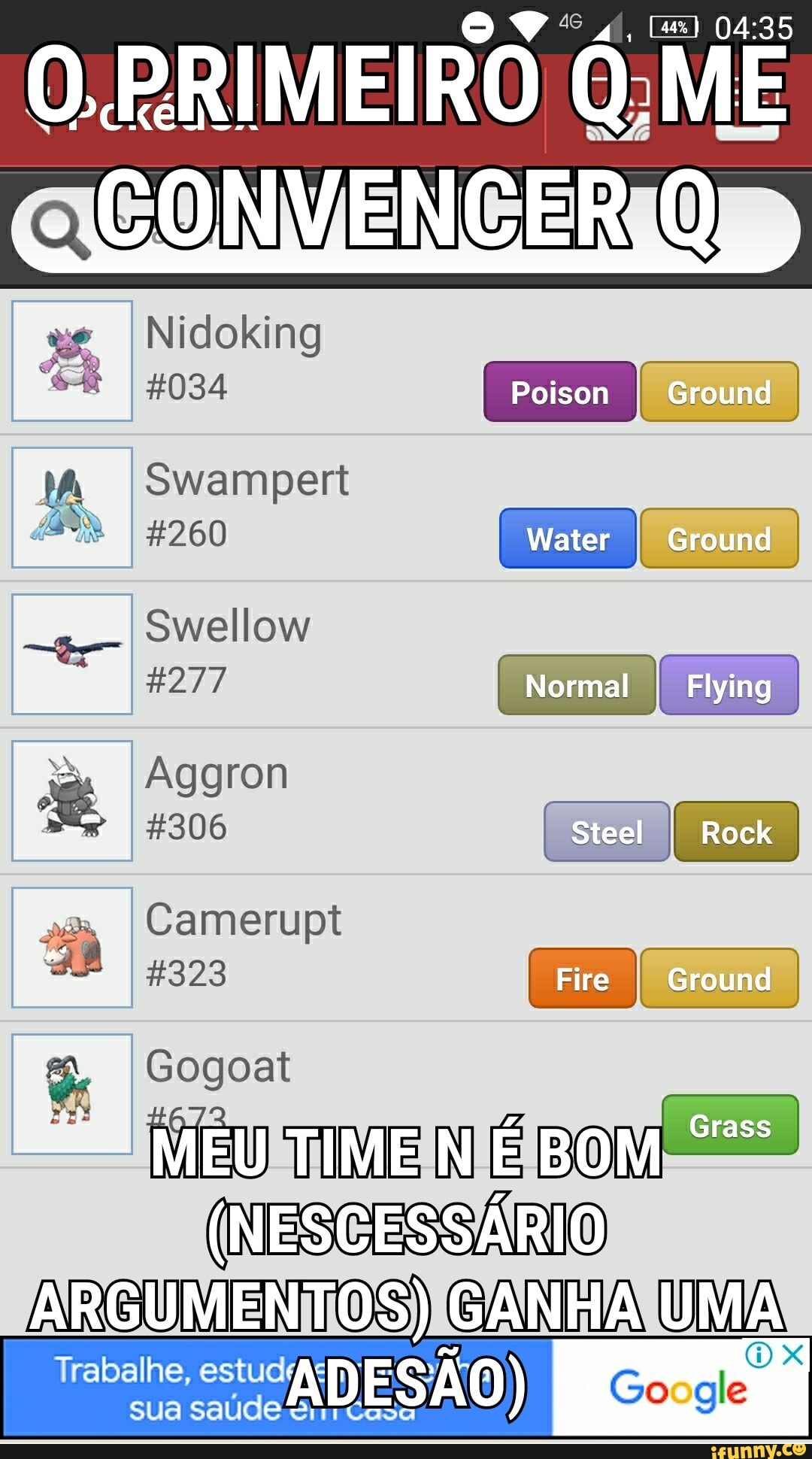 O RESEp, aes este é Aggron, um Pokémon do tipo pedra e metal,que