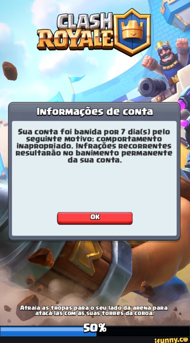 Zerei a vida Você foi banido! Sua conta foi banida por 2 pelo seguinte  Motivo: comportamento inapropriado. Infrações RecoRReNtes resultarão No  banimento perMaNente da sua conta. Atraia as tropas pana seu pana