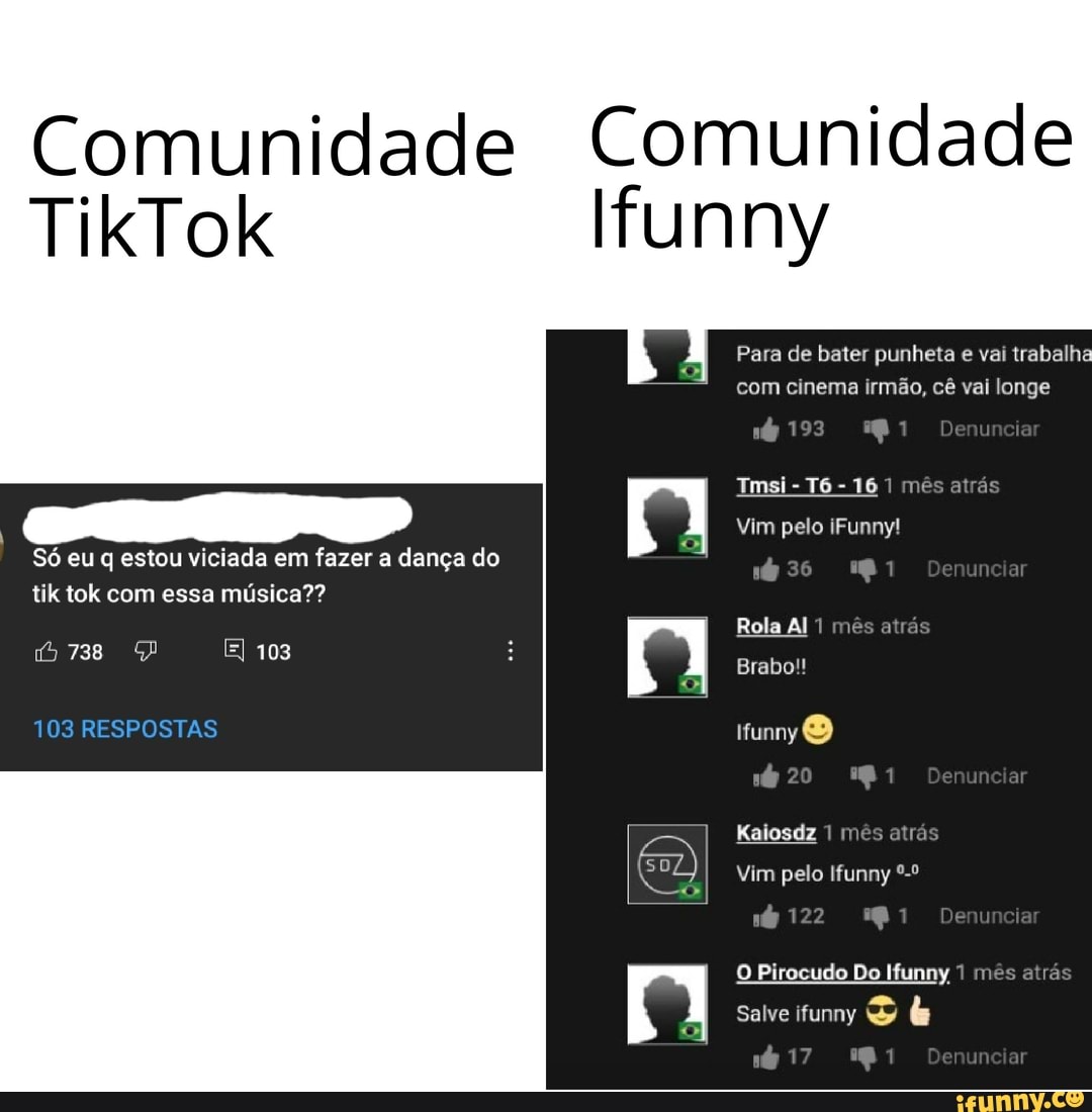 Comunidade Comunidade funny TikTok Para de bater punheta e val trabalhe com  cinema irmão, cê val