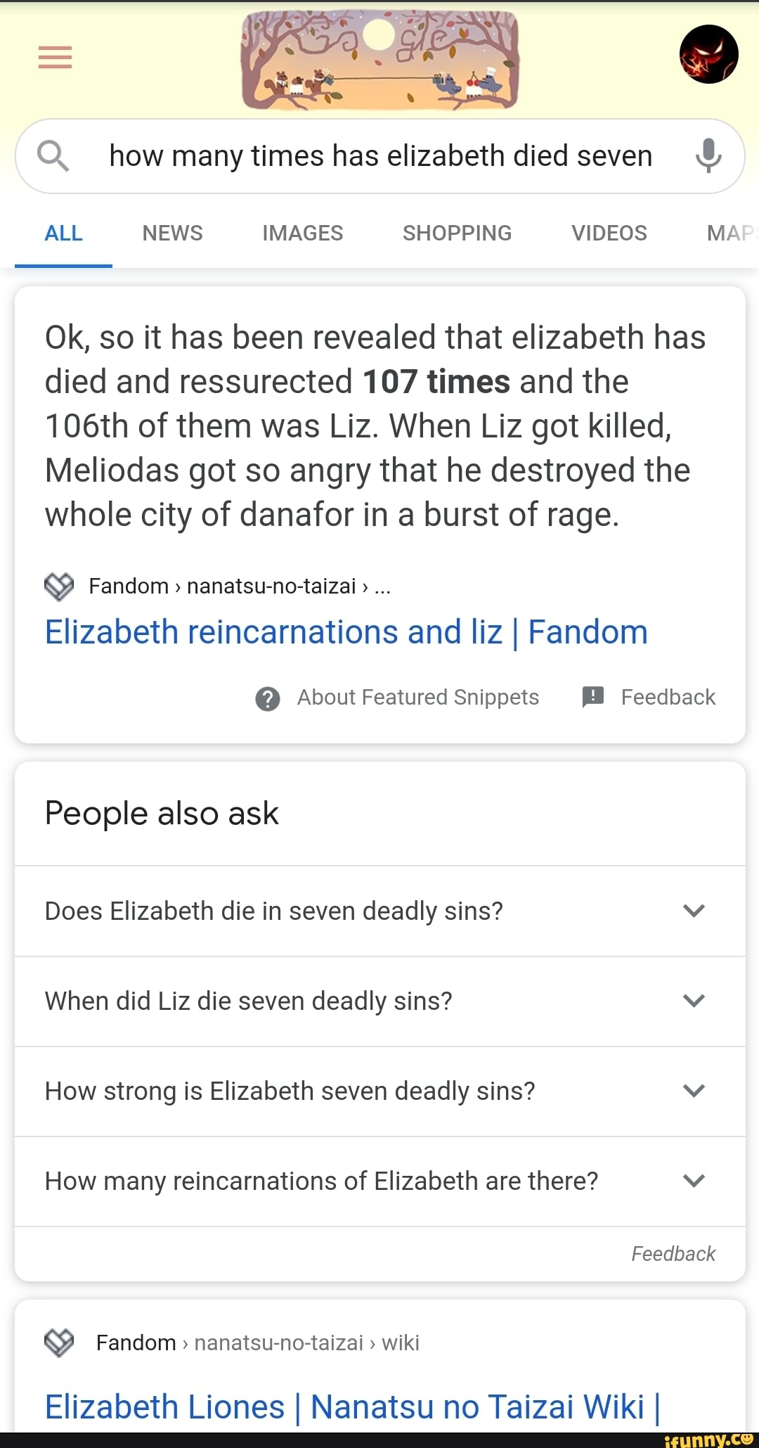 Q how many times has elizabeth died seven & ALL NEWS IMAGES SHOPPING VIDEOS  MA Ok,