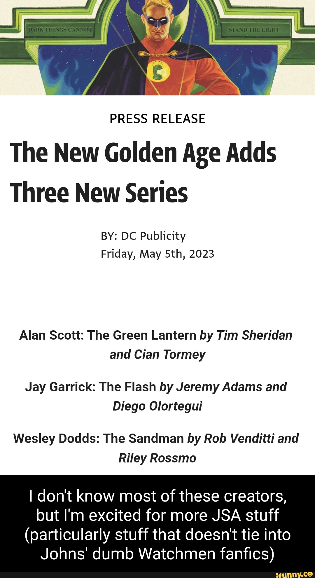The New Golden Age Adds Three New Series
