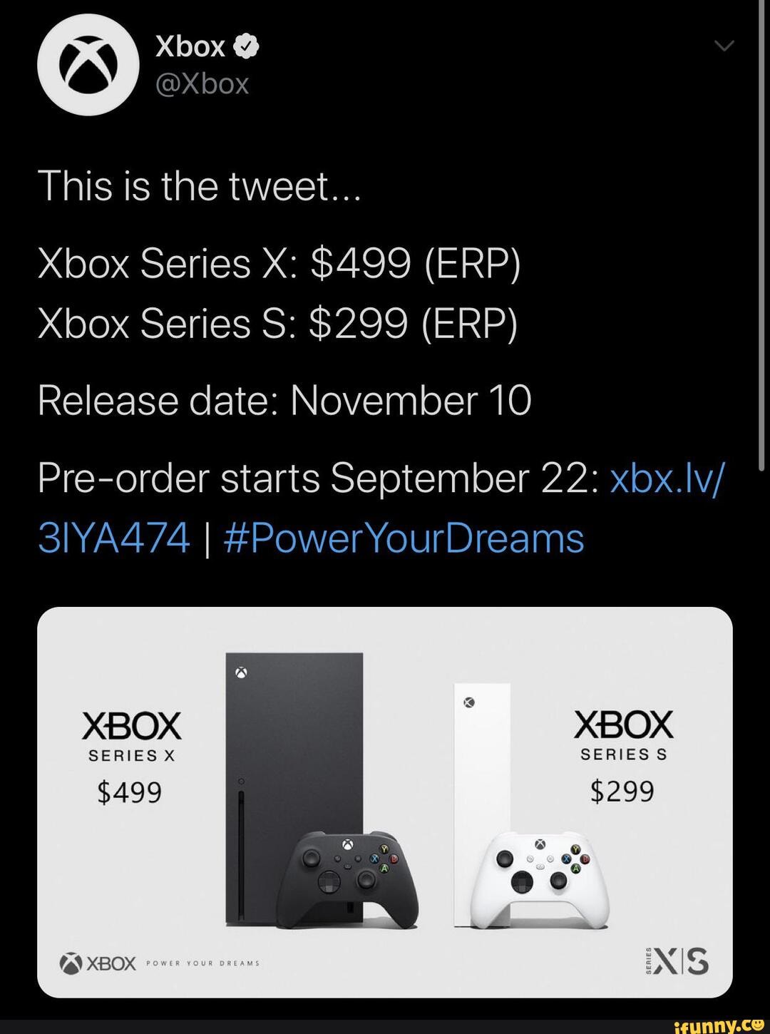 Xbox Series X is available for preorder on September 22! 