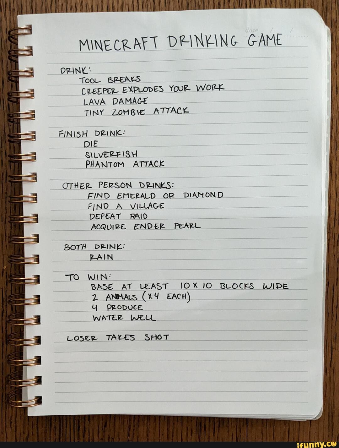 MINECRAP DRINKING GAME ORIN: Too BREAKS CREEPER EXPLODES YOUR WORK LAVA ...