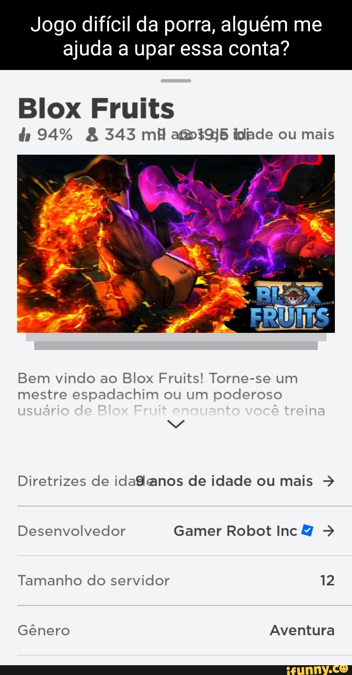 Conta de Blox Fruits com Tudo de Bom