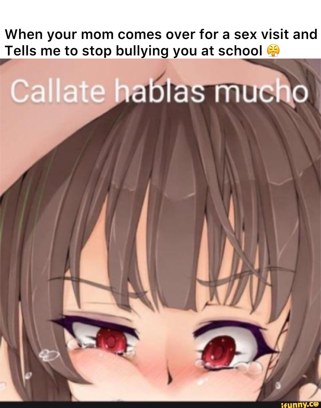 When your mom comes over for a sex visit and Tells me to stop bullying you  at school I ff - iFunny Brazil