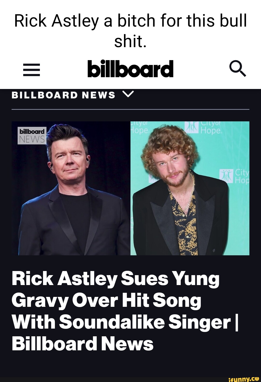 Rick Astley Sues Rapper Yung Gravy Over Soundalike Song