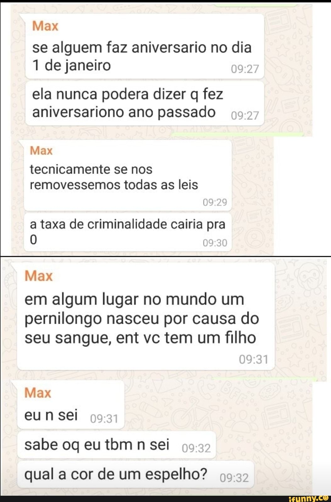 Max se alguem faz aniversario no dia 1 de janeiro ela nunca podera