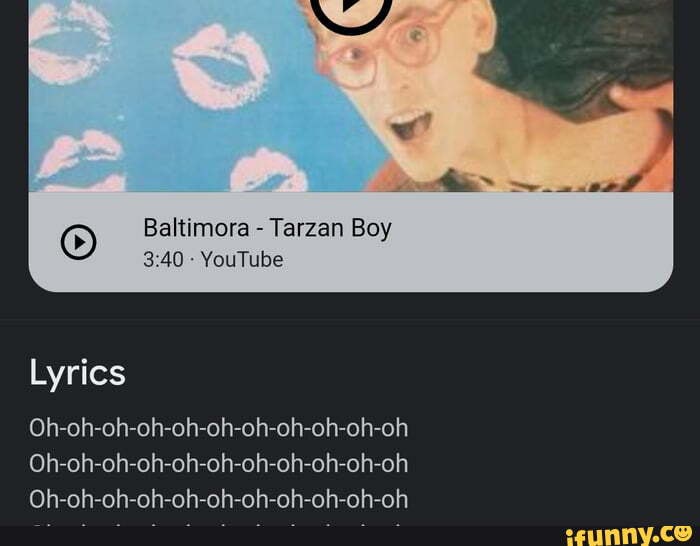 Baltimora - Tarzan Boy (Tradução) 