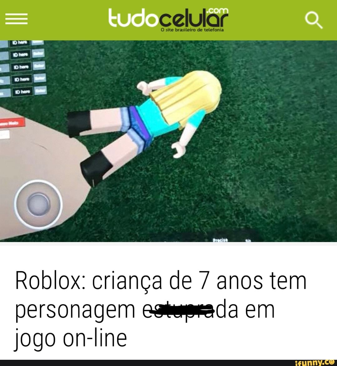 Roblox: criança de anos tem personagem em jogo on-line - iFunny Brazil