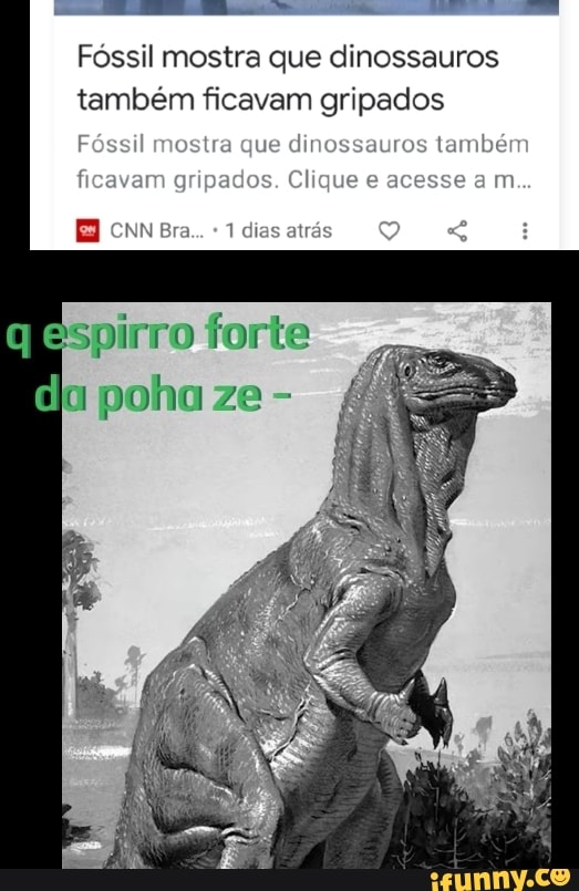 Fóssil mostra que dinossauros também ficavam gripados