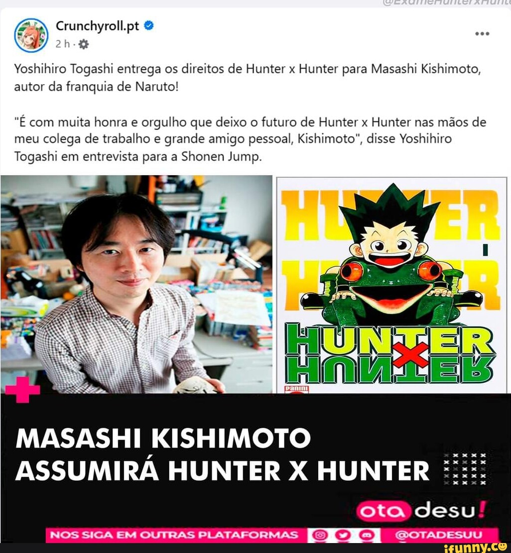 Bem que poderiam fazer um remake de Yu Yu Hakusho enquanto o Togashi  termina Hunter x Hunter, né? ER ITE - iFunny Brazil