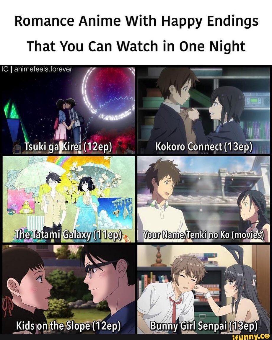 Romance Anime With Happy Endings That You Can Watch in One Night IG I  animeteels. forever ( Ghana Koko Ko - iFunny Brazil