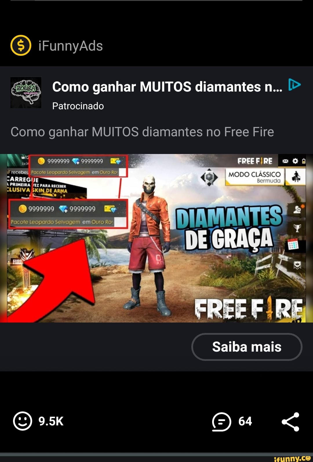 ganha diamantes de graça no free fire