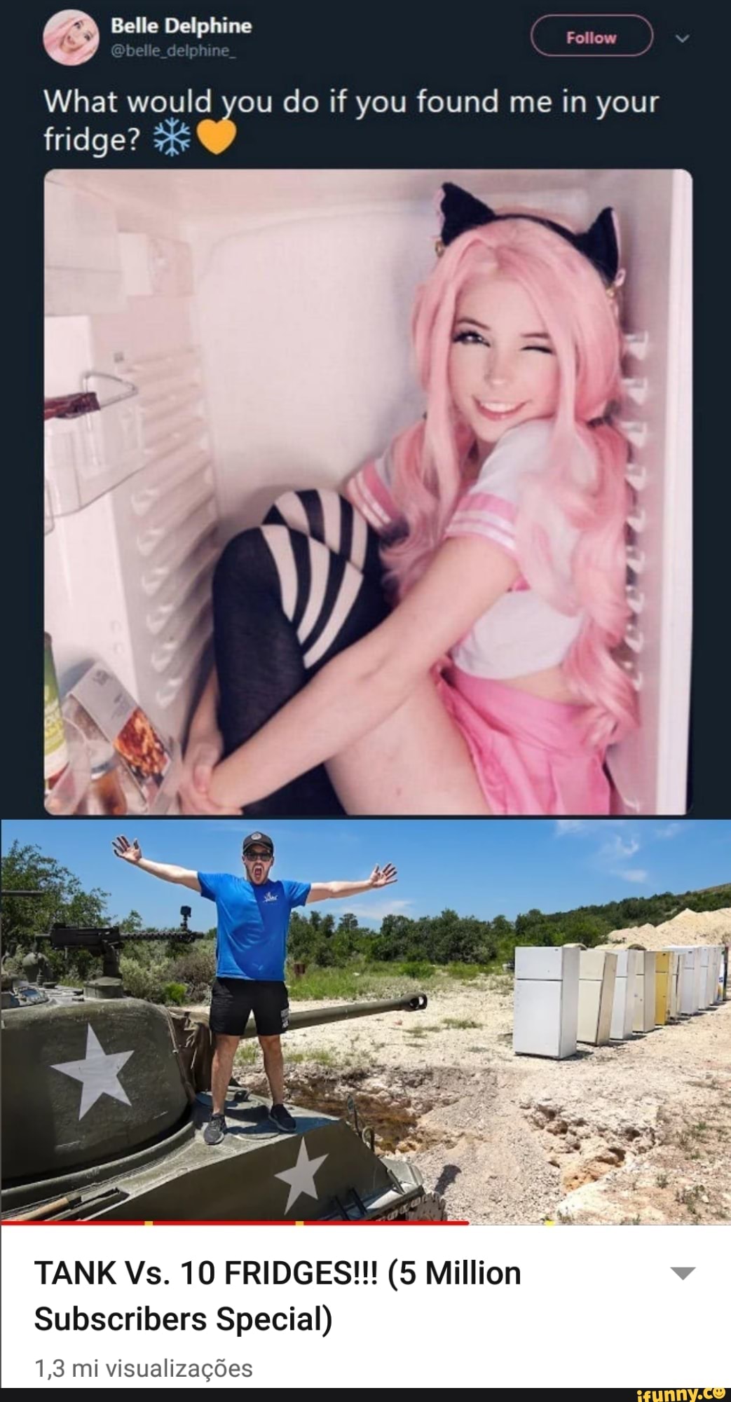 What would you do?, Belle Delphine in a Fridge