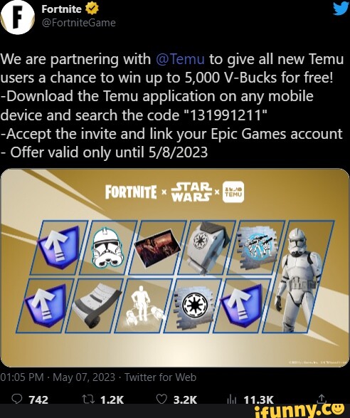 Roblox Big announcement! We have partnered up with @Temu and are