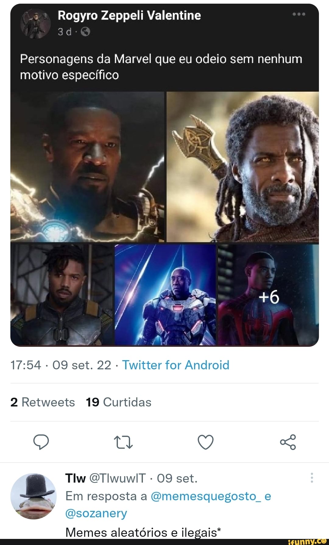 Fe Personagens da Marvel que eu odeio sem nenhum motivo específico - iFunny  Brazil