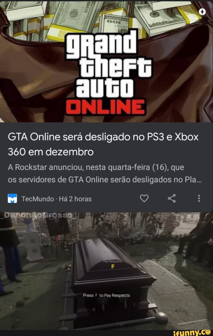 GTA Online será desligado no PS3 e Xbox 360 em dezembro