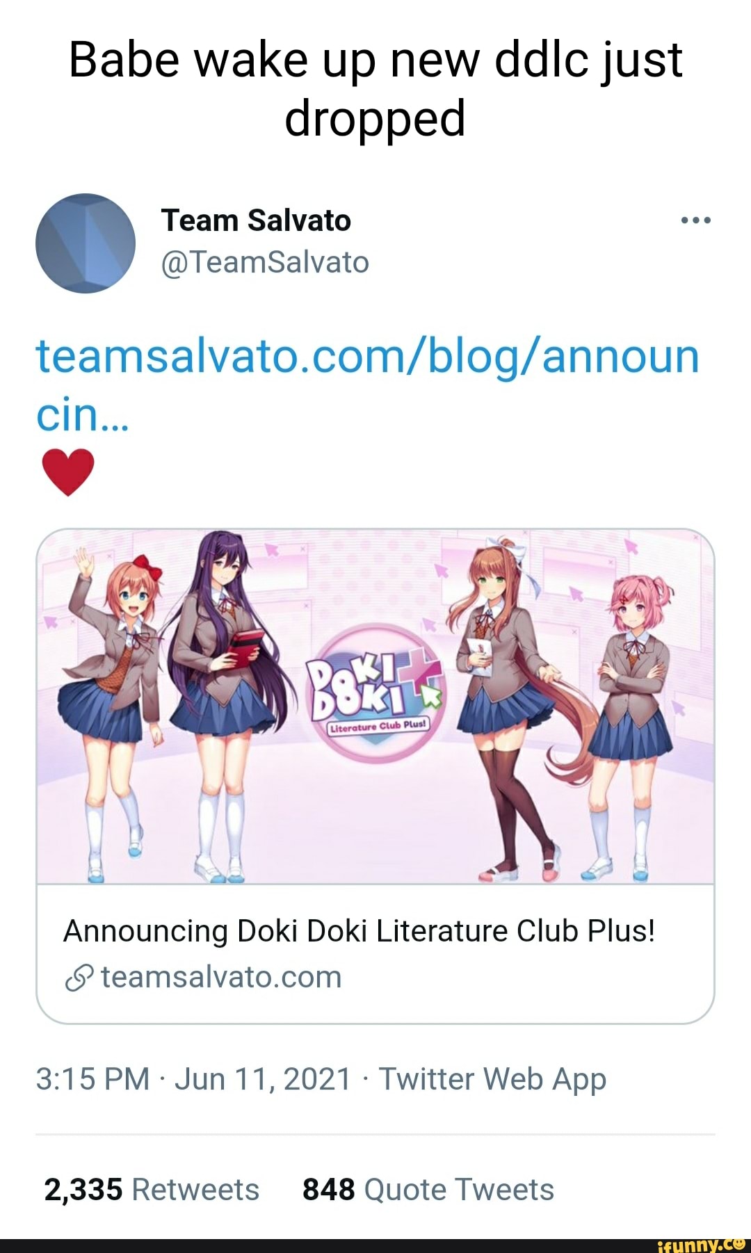 Announcing Doki Doki Literature Club Plus! - Team Salvato