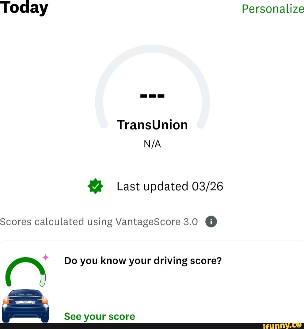 Today TransUnion Last Updated Scores Calculated Using VantageScore 3.0 ...