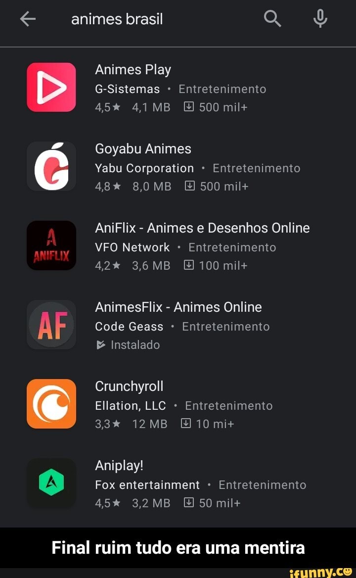 Animes brasil Animes Play G-Sistemas - 45% 41 MB Entretenimento 500 mil+ on  Entretenimento Goyabu
