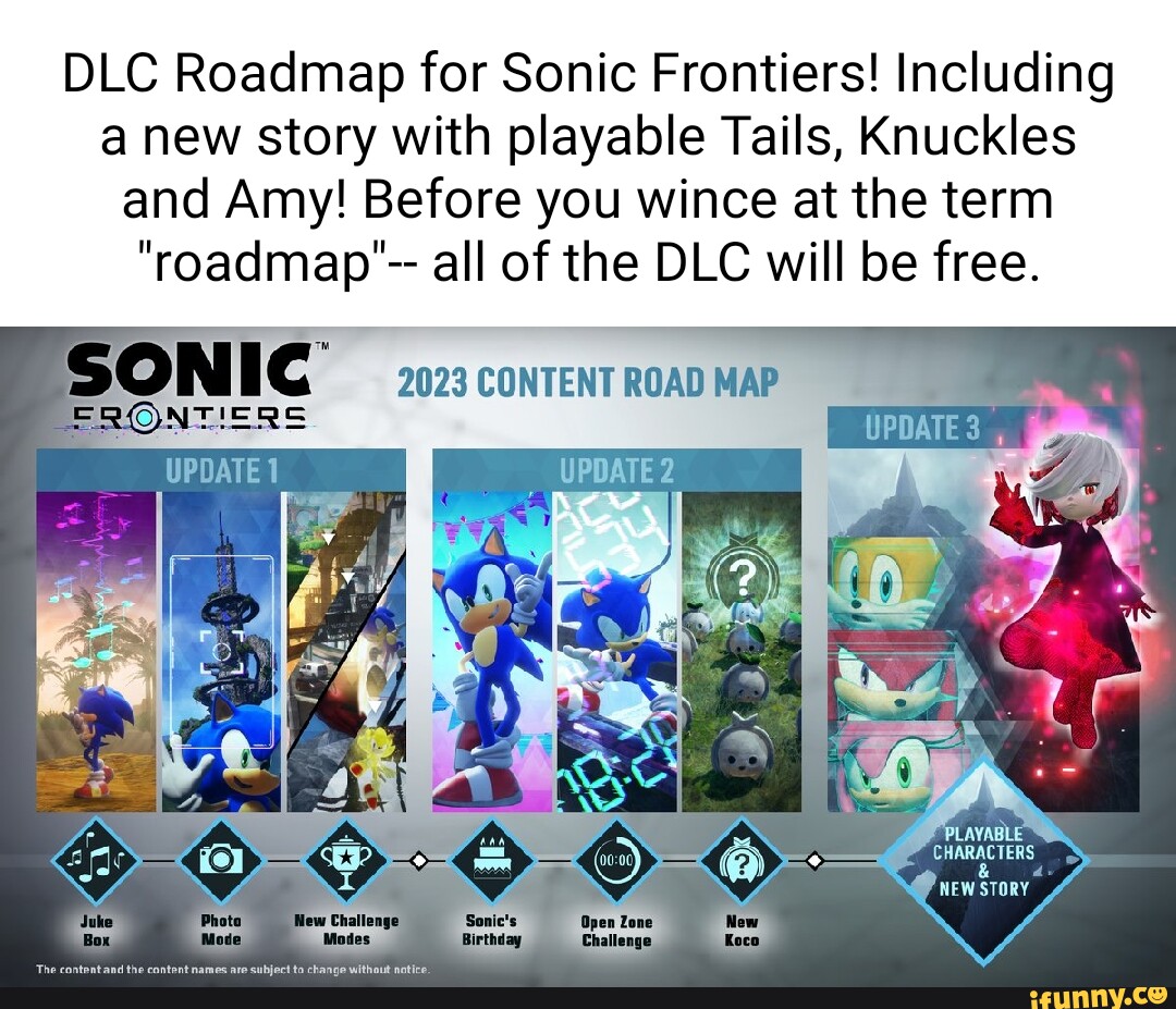 Sonic Frontiers receberá mais personagens jogáveis; confira o roadmap