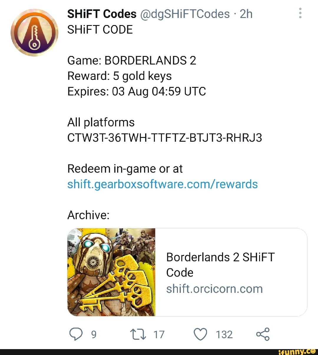 Borderlands 2 SHIFT Codes UPDATED