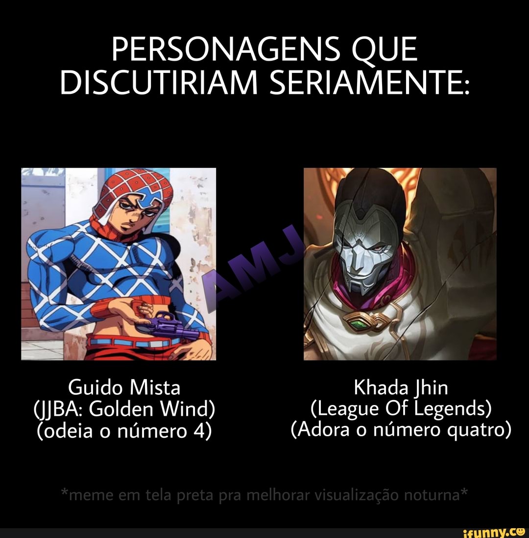 Personagens de jojo com nomes BR MOHAMEDI AVIDOR (CIRILO) memes