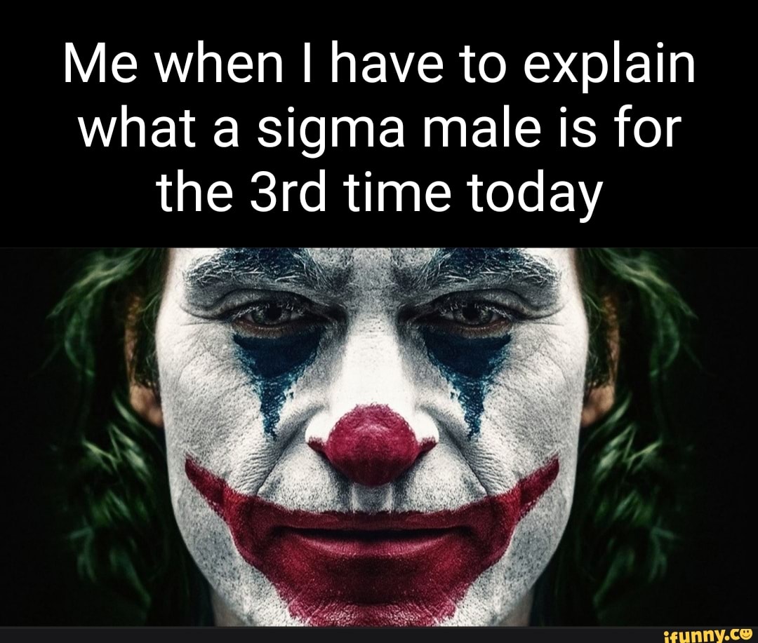 Me when I nave to explain what a sigma male is for the time today - iFunny  Brazil