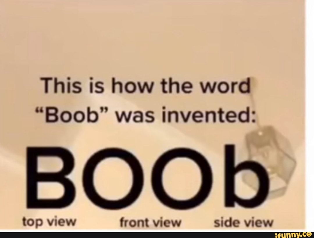 This is how the word Boob was invented: BOOD top view front view side  view - iFunny Brazil