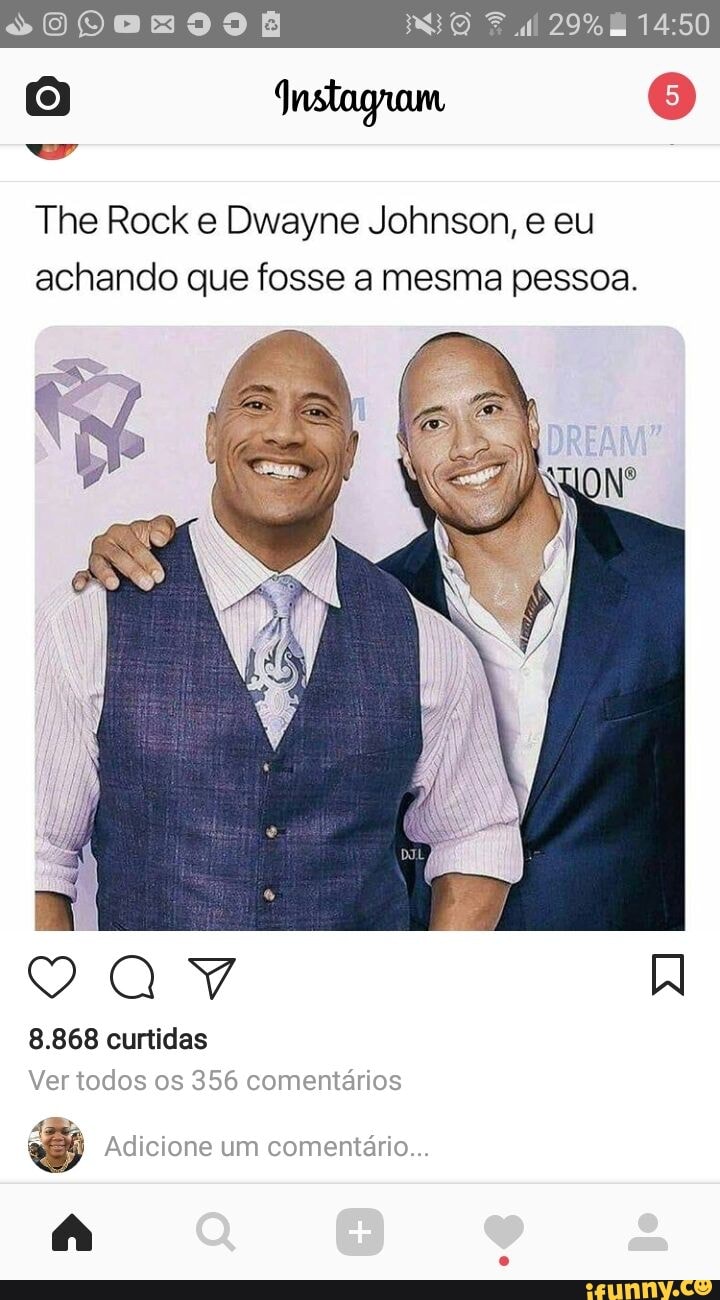 The Rock e Dwayne Johnson são gêmeos. Tipo se você não soubesse - iFunny  Brazil