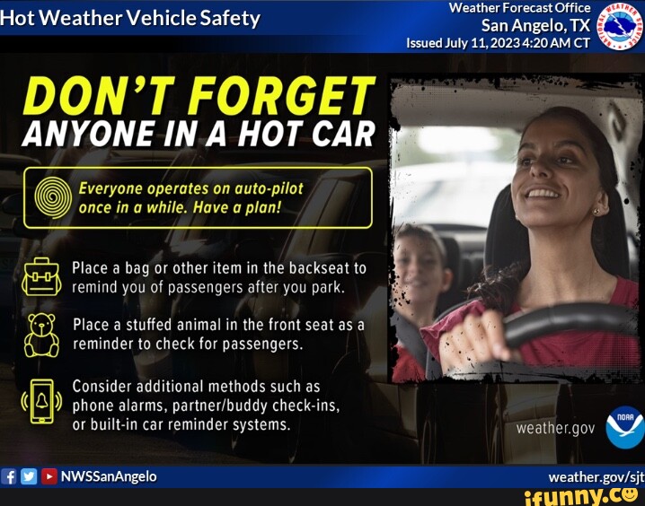 Weather Forecast Office Hot Weather Vehicle Safety San Angelo, Issued ...