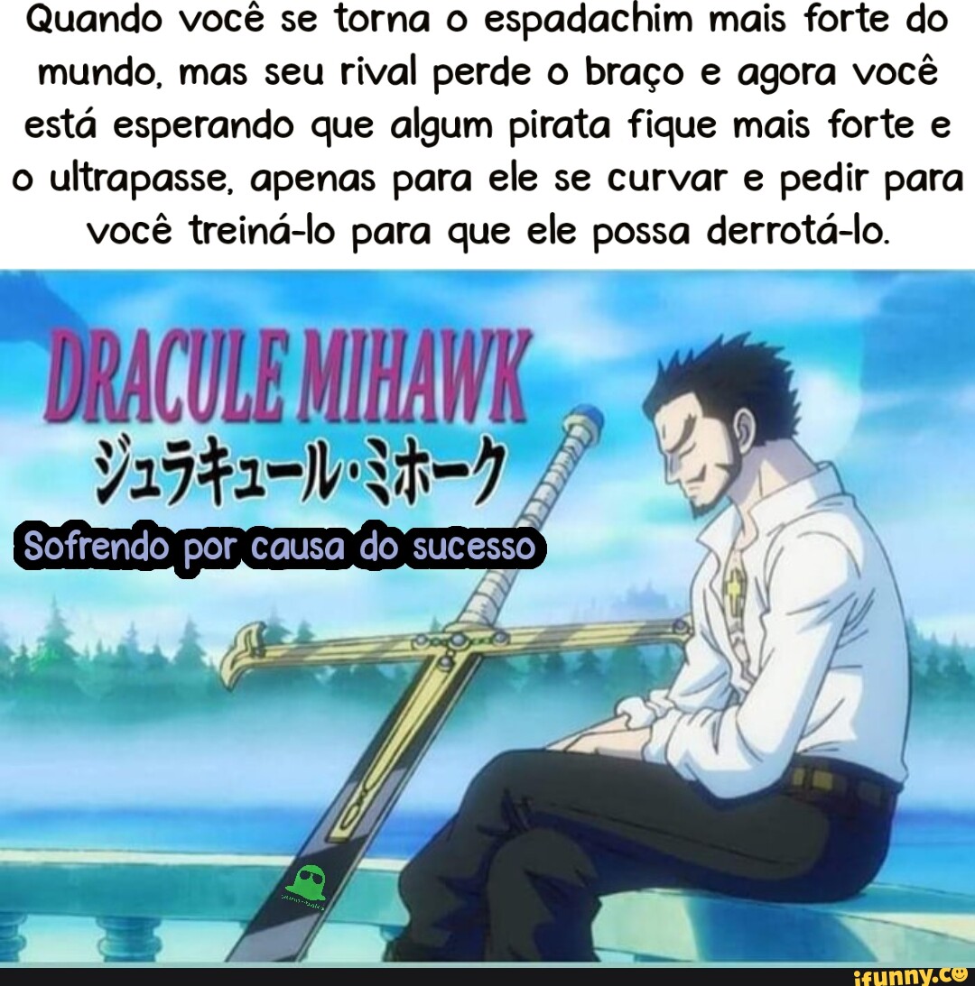 Treinei com o braço direito do Rei dos Piratas Treinei com o melhor  espadachim do mundo comerar - iFunny Brazil