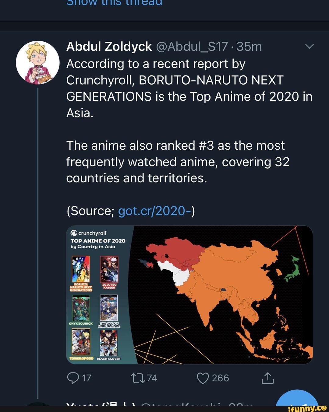 Crunchyroll's Most Watched Anime of 2018 by Country
